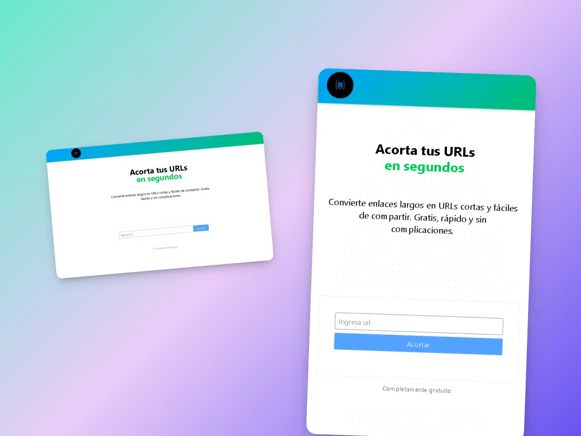 Captura de pantalla del proyecto Acortador de URLs