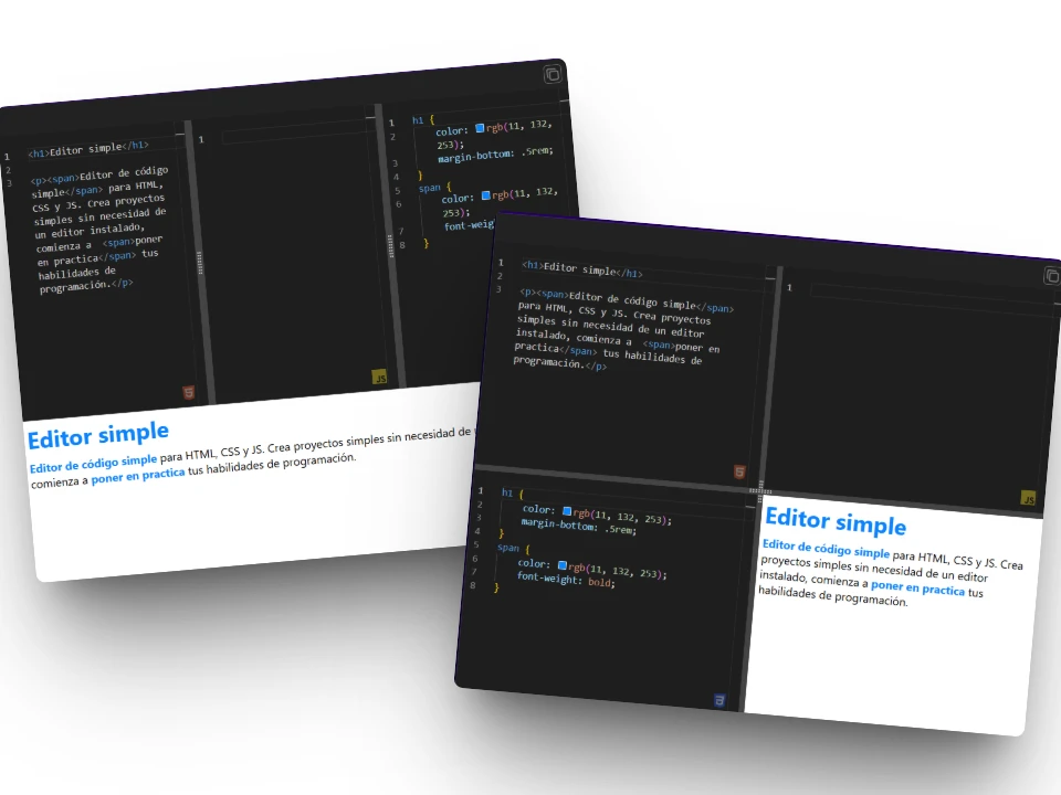 Captura de pantalla del proyecto SCCode - Simple Creation Code